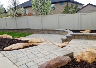 backyard patio paver sitting area design